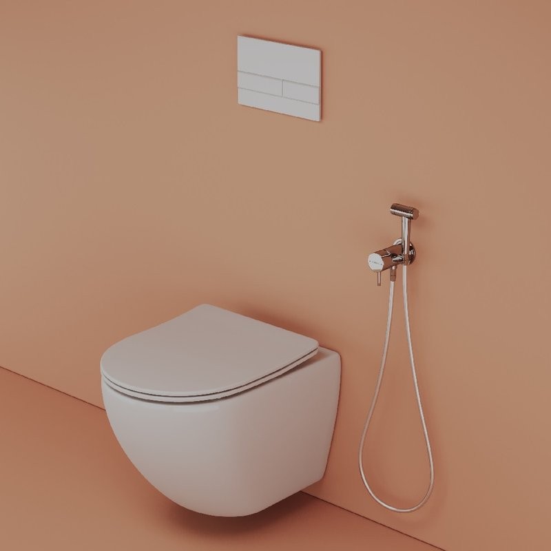 Гигиенический душ Sancos Atom SC2001CH со смесителем, С ВНУТРЕННЕЙ ЧАСТЬЮ, хром глянцевый
