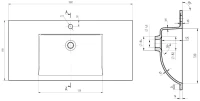 Тумба с раковиной Vincea Luka 100, 2 ящика, натуральный дуб, с черной раковиной
