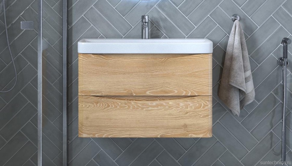 Тумба под раковину без столешницы Velvex Clay 80.2Y дуб верона