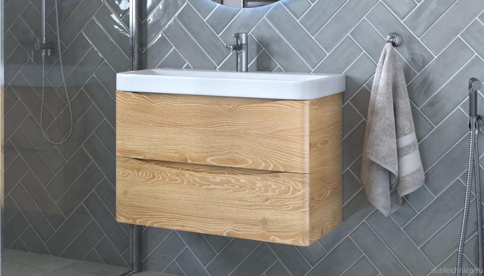 Тумба под раковину без столешницы Velvex Clay 80.2Y дуб верона