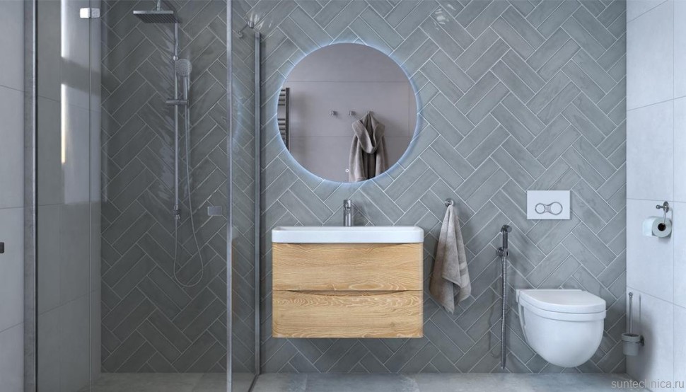 Тумба под раковину без столешницы Velvex Clay 80.2Y дуб верона