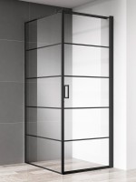 Душевой уголок AQUAme AQM5215-RH-8 80х80, профиль черный матовый