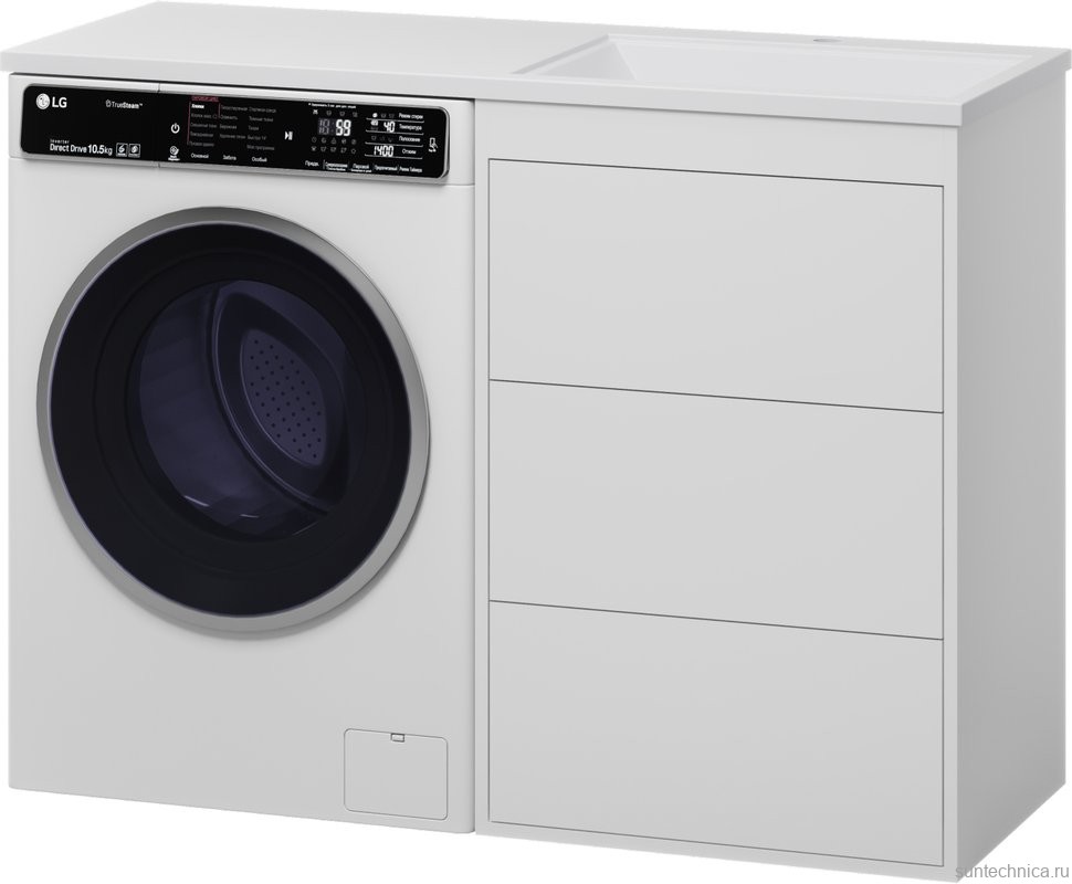 Тумба с раковиной Brevita Grafit 60 R, под стиральную машину, раковина Гавана