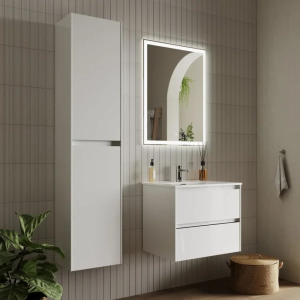 Мебель для ванной комнаты Sancos Cento 60 см белый глянец
