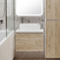 Тумба под раковину без столешницы Runo Бари 60 крафтовый дуб