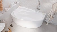 Акриловая ванна Marka One Julianna L 170x100 см, угловая, левая, пристенная, белая, асимметричная