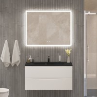 Тумба с раковиной BelBagno Marino 100 подвесная, bianco opaco, черная раковина
