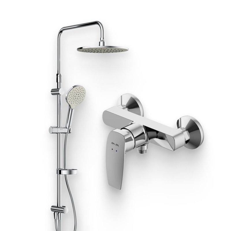 Душевой комплект Смеситель для душа AM.PM Tender + Душевая стойка AM.PM Like F0780064