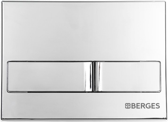 Комплект Berges Novum Okus Rimless крышка-сиденье, кнопка смыва L3, хром глянец