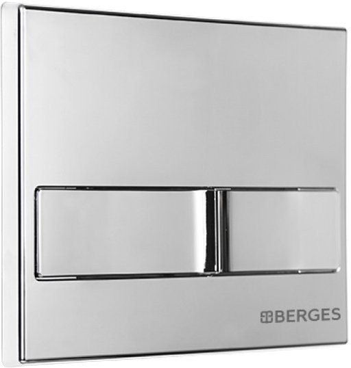 Комплект Berges Novum Okus Rimless крышка-сиденье, кнопка смыва L3, хром глянец