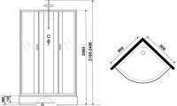 Душевая кабина Niagara Classic NG-3503-14BKT 80х80 см, без крыши, с тропическим душем