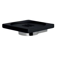 Мыльница Colombo Design MiniQ B5001.CR-RNE настенная, черная, хром Мыльница Colombo Design MiniQ B5001.CR-RNE настенная, черная, хром