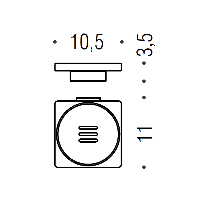 Мыльница Colombo Design MiniQ B5001.CR-RNE настенная, черная, хром
