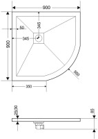 Поддон для душа RGW Stone Tray ST/R-0099W 90х90 Поддон для душа RGW Stone Tray ST/R-0099W 90х90