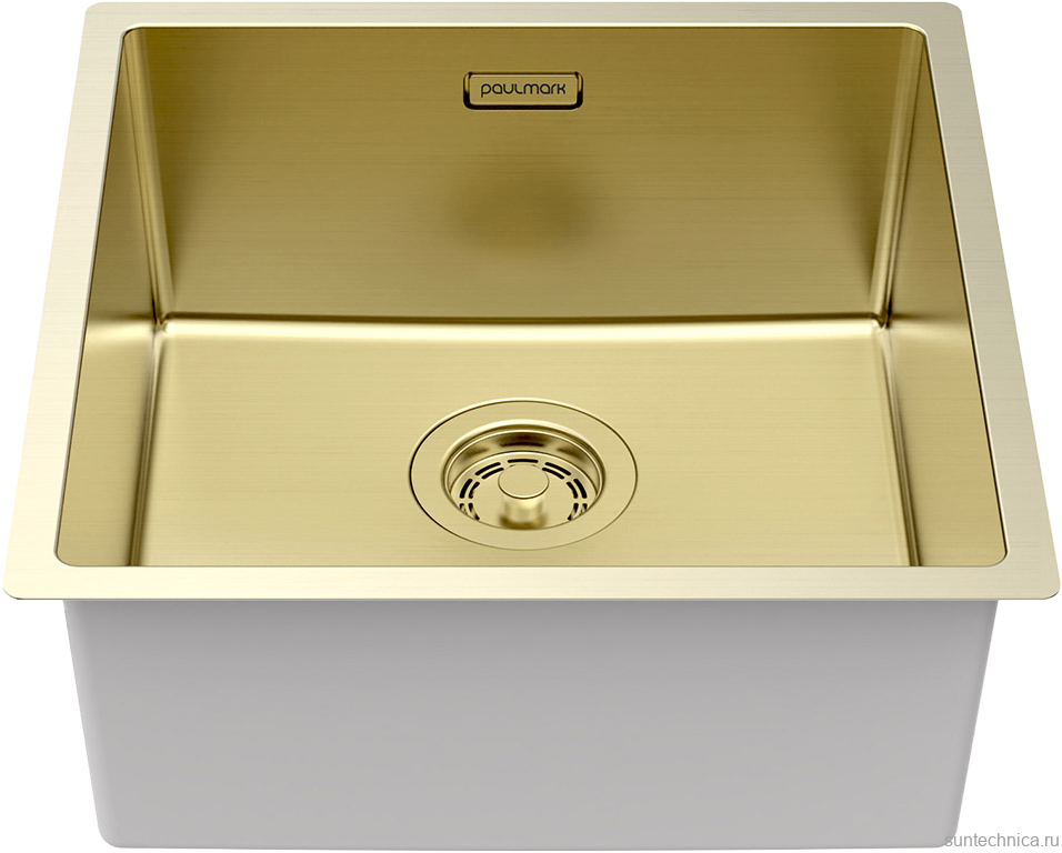 Комплект Мойка Paulmark Lassan LA44-LG светлое золото + Измельчитель Intenso