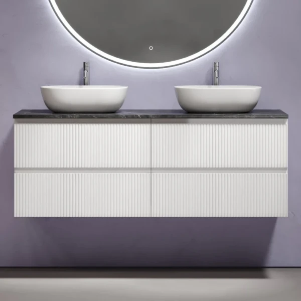 Тумба с раковиной Sancos Snob T 140 bianco, столешница черный мрамор TT140A1X, раковина CN6009