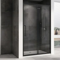 Душевая дверь в нишу Abber Schwarzer Diamant AG30130BH 130 см, профиль черный, стекло прозрачное