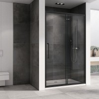 Душевая дверь в нишу Abber Schwarzer Diamant AG30130BH 130 см, профиль черный, стекло прозрачное