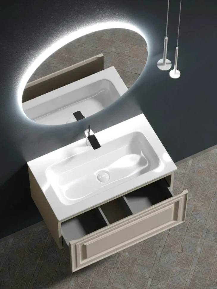 Тумба с раковиной Sancos Very 80 beige soft