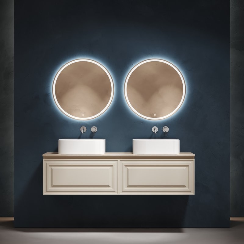 Тумба с раковиной Sancos Very 160 beige soft, столешница бежевая TT160A2, раковина CN6052