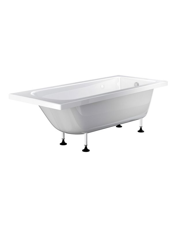 Ванна из искусственного камня Фэма Виктория 165x70 см, пристенная, белая, на ножках