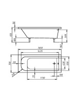 Ванна из искусственного камня Фэма Виктория 165x70 см, пристенная, белая, на ножках
