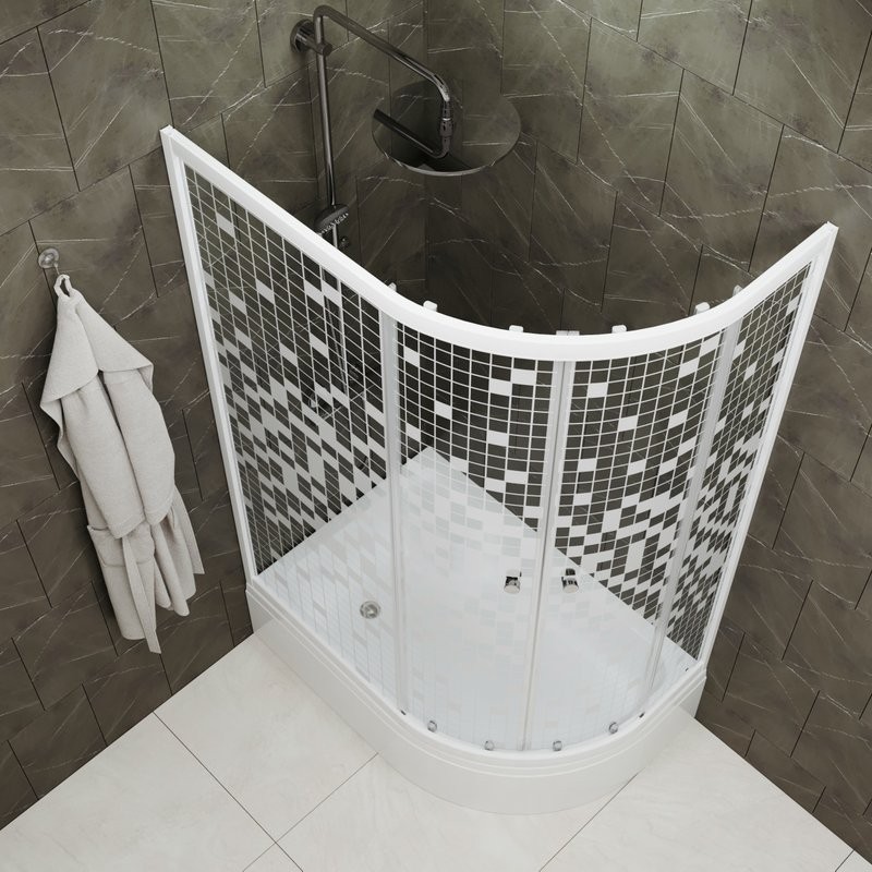 Душевой уголок Triton Коралл Щ0000061782 L 120х80 см, белый