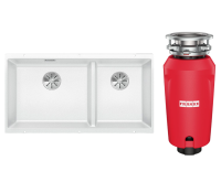 Комплект Мойка Blanco Subline 480/320-U белая + Измельчитель Franke