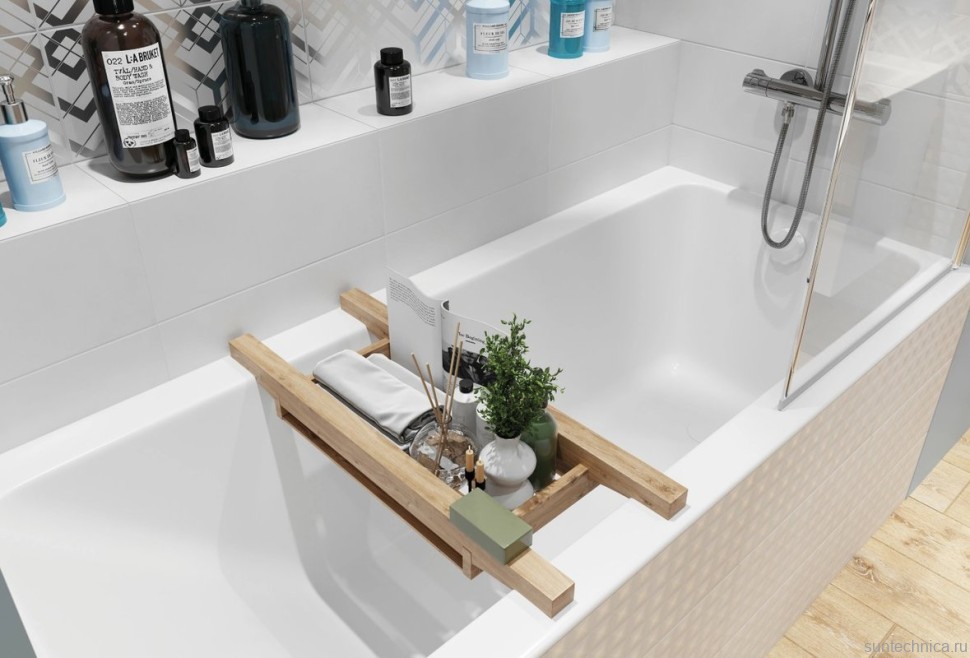 Акриловая ванна Cersanit Crea 64870 без опоры 170x70 см, пристенная, белая