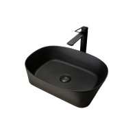 Накладная раковина GID Creativo N9028bg 53 черный графит, овальная, фаянс