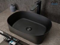 Накладная раковина GID Creativo N9028bg 53 черный графит, овальная, фаянс
