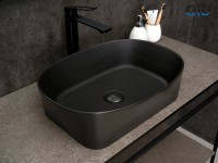 Накладная раковина GID Creativo N9028bg 53 черный графит, овальная, фаянс