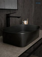 Накладная раковина GID Creativo N9028bg 53 черный графит, овальная, фаянс