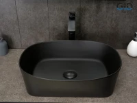 Накладная раковина GID Creativo N9028bg 53 черный графит, овальная, фаянс