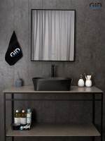 Накладная раковина GID Creativo N9028bg 53 черный графит, овальная, фаянс