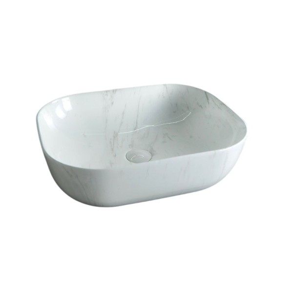 Накладная раковина GID Geometrico K397D9 50 под глянцевый камень, прямоугольная, фаянс