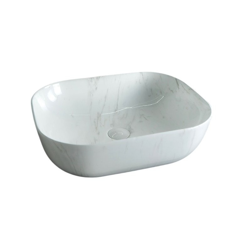 Накладная раковина GID Geometrico K397D9 50 под глянцевый камень, прямоугольная, фаянс