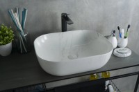 Накладная раковина GID Geometrico K397D9 50 под глянцевый камень, прямоугольная, фаянс