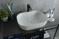 Накладная раковина GID Geometrico K397D9 50 под глянцевый камень, прямоугольная, фаянс