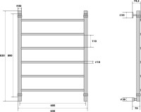 Полотенцесушитель водяной Energy Classic 80x60