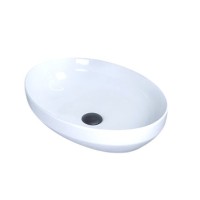 Накладная раковина GID Lago D1469 50 глянцевая белая, овальная, фаянс