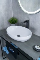 Накладная раковина GID Lago D1469 50 глянцевая белая, овальная, фаянс