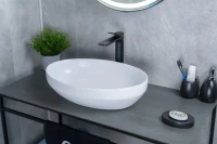 Накладная раковина GID Lago D1469 50 глянцевая белая, овальная, фаянс