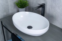 Накладная раковина GID Lago D1469 50 глянцевая белая, овальная, фаянс