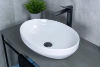 Накладная раковина GID Lago D1469 50 глянцевая белая, овальная, фаянс