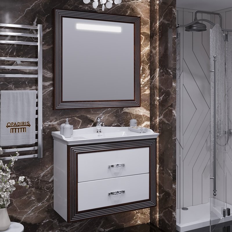 Мебель для ванной комнаты Opadiris Карат 80 серебро
