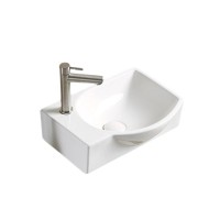 Раковина маленькая в туалет GID Suspendido N9276R 41 глянцевая белая, прямоугольная, фаянс