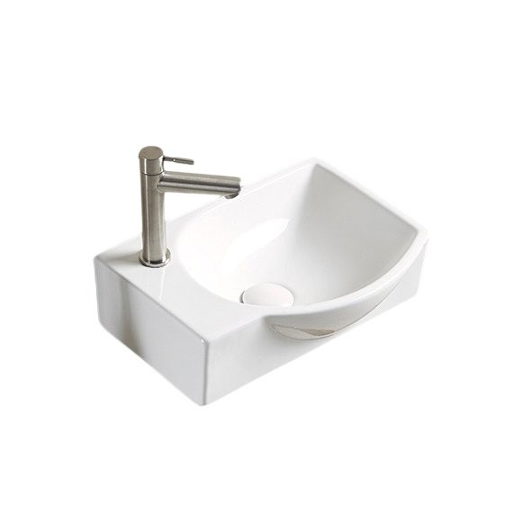 Раковина маленькая в туалет GID Suspendido N9276R 41 глянцевая белая, прямоугольная, фаянс