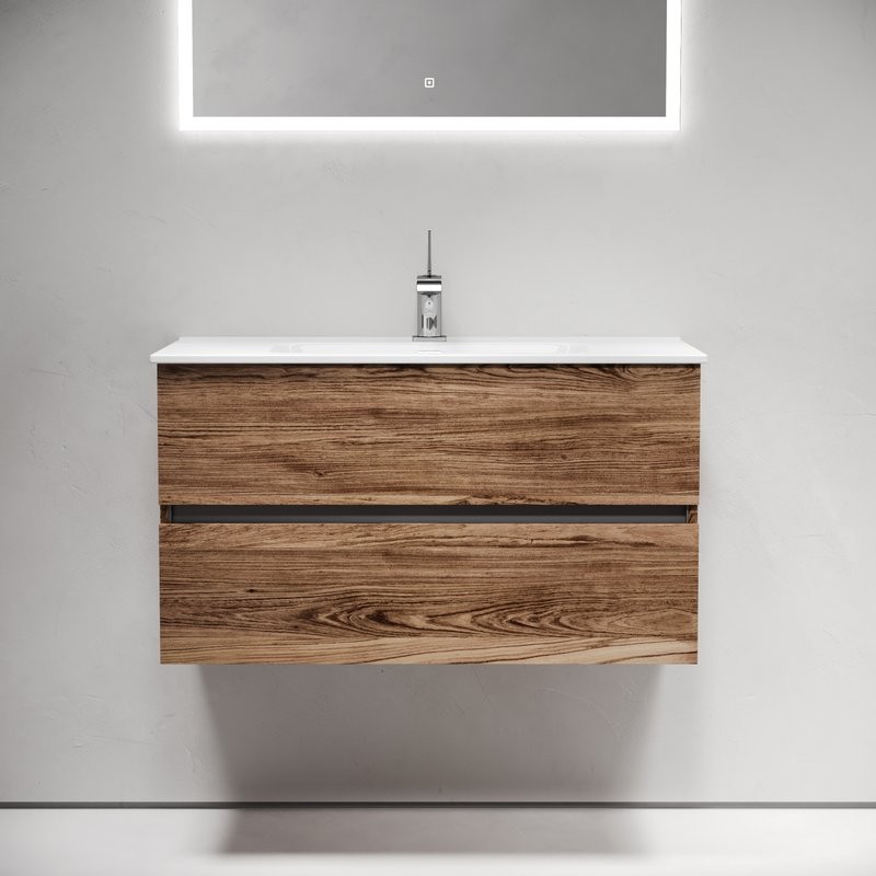 Тумба с раковиной Sancos Urban 90 дуб чарльстон, белая раковина CN7002