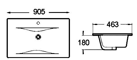 Раковина SantiLine SL-2110 90 белая